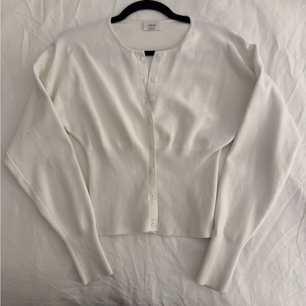 Wilfred Cream Button-Up Cardigan